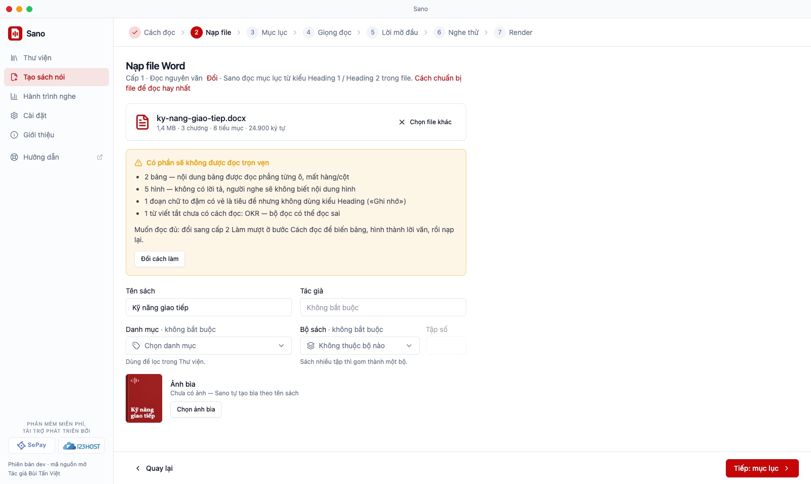 Bước 1: Nạp file Word